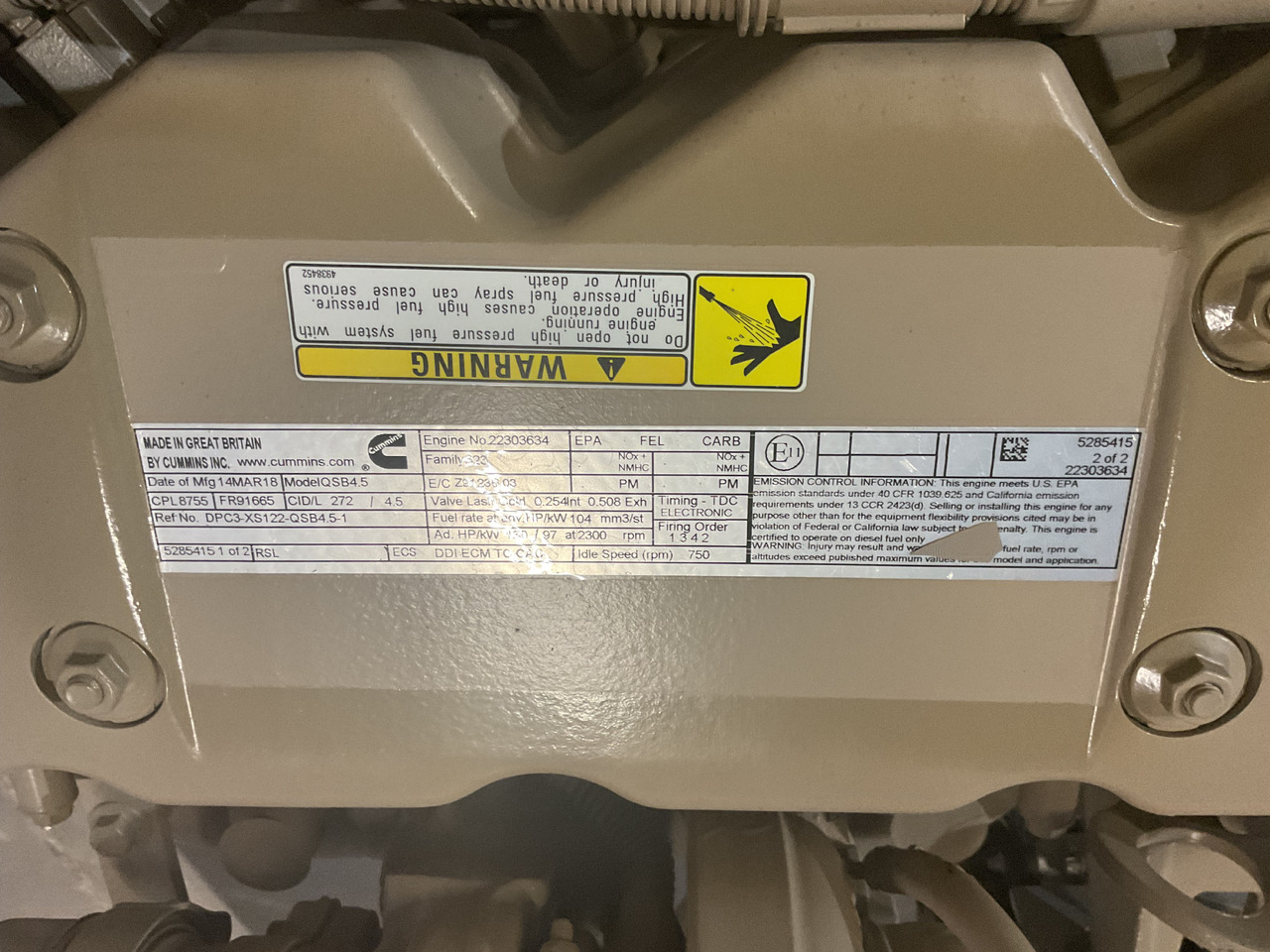 Cummins QSB 4.5 - Engine: picture 3 Cummins QSB 4.5 - Engine: picture 3
