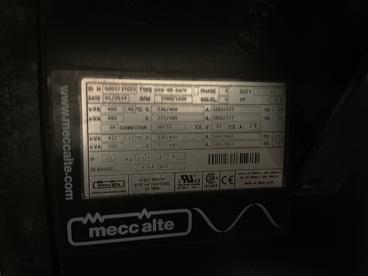 Doosan P158LE, 415KVA generatorset. Like brand new, low hours and complete - Generator set: picture 5 Doosan P158LE, 415KVA generatorset. Like brand new, low hours and complete - Generator set: picture 5