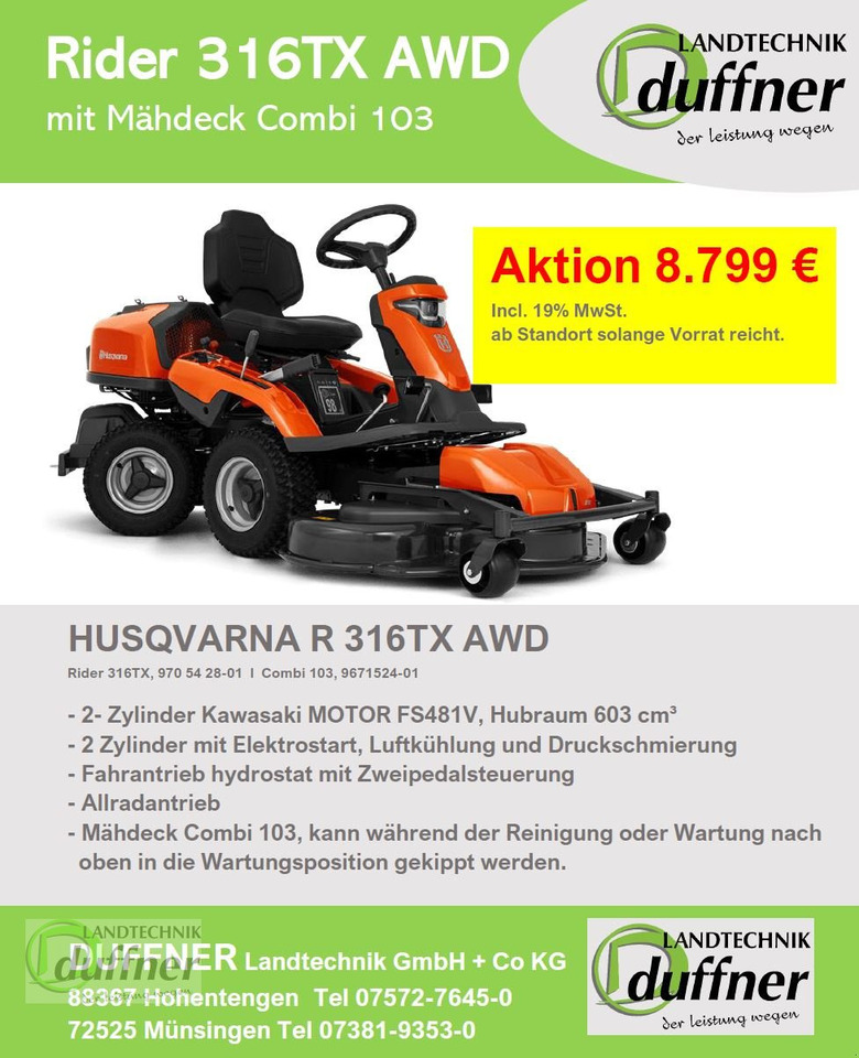 Husqvarna Rider 316TX AWD Allrad - Garden mower: picture 1 Husqvarna Rider 316TX AWD Allrad - Garden mower: picture 1
