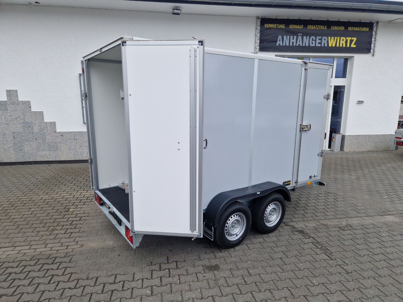 Closed box trailer Saris Koffer GO 356 169 200 2700 2 356x169x200cm Hecktüren Seitentür grau GFK (L) 2700kg: picture 9