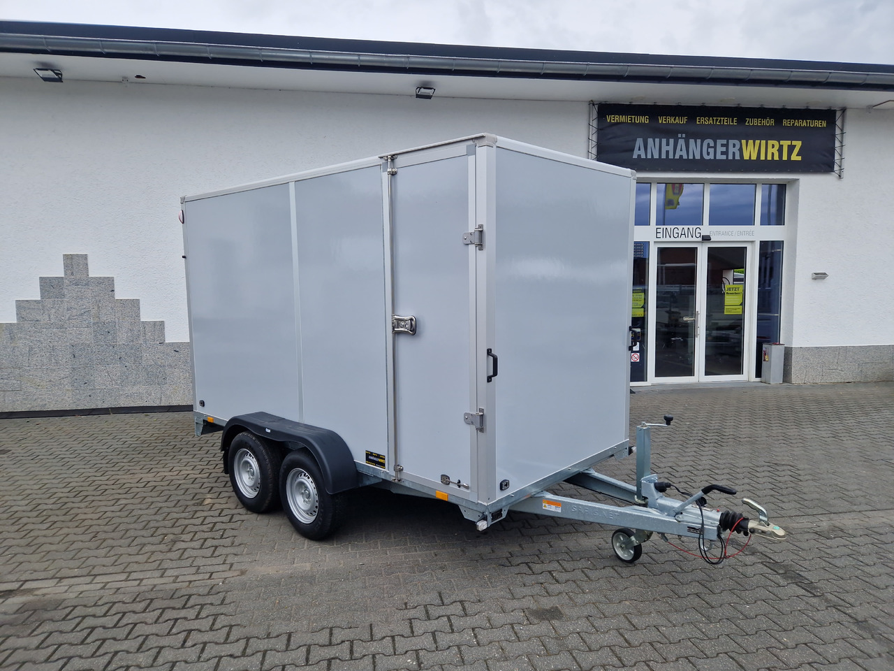 Closed box trailer Saris Koffer GO 356 169 200 2700 2 356x169x200cm Hecktüren Seitentür grau GFK (L) 2700kg: picture 16