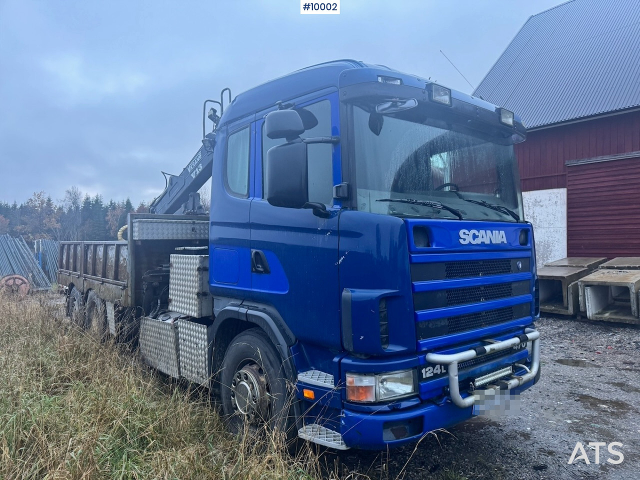 Scania R124 6x2 Flatbed truck with timber crane - Dropside/ Flatbed truck, Crane truck: picture 2 Scania R124 6x2 Flatbed truck with timber crane - Dropside/ Flatbed truck, Crane truck: picture 2