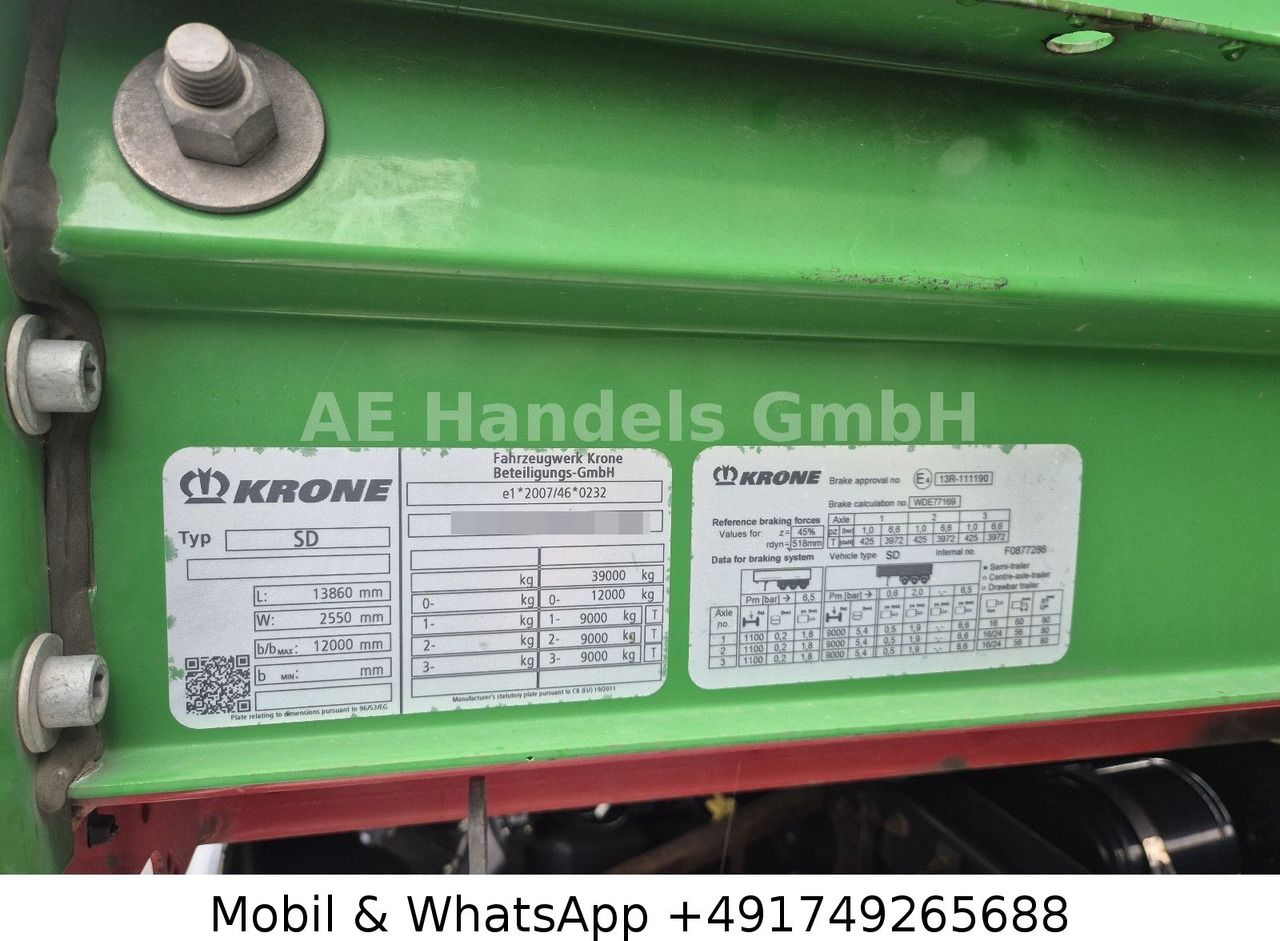 Curtainsider semi-trailer Krone SD Coil *Edscha/Tautliner/1.Lift/Palettenkasten: picture 12