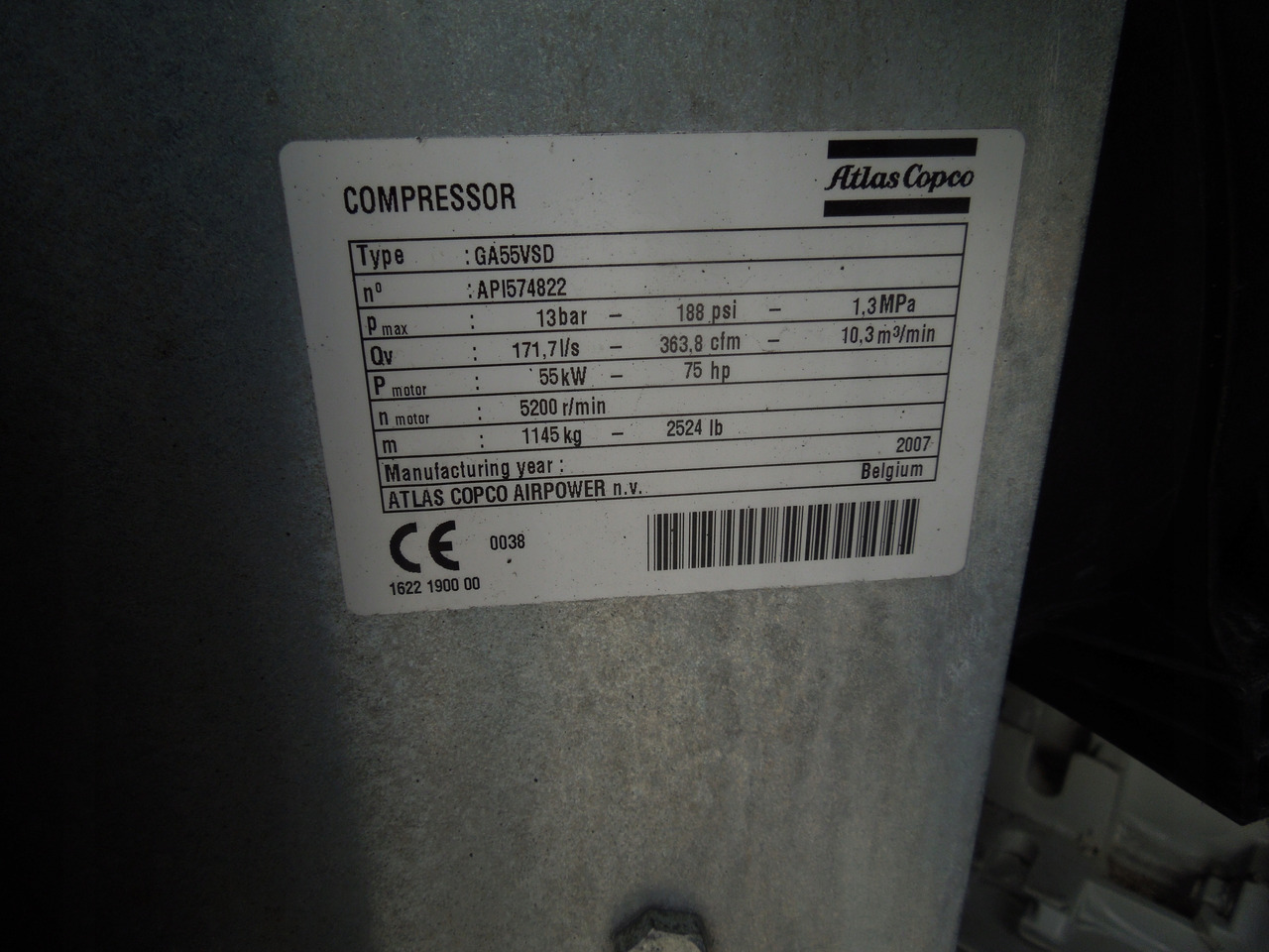 ATLAS COPCO GA55VSD - Air compressor: picture 5 ATLAS COPCO GA55VSD - Air compressor: picture 5