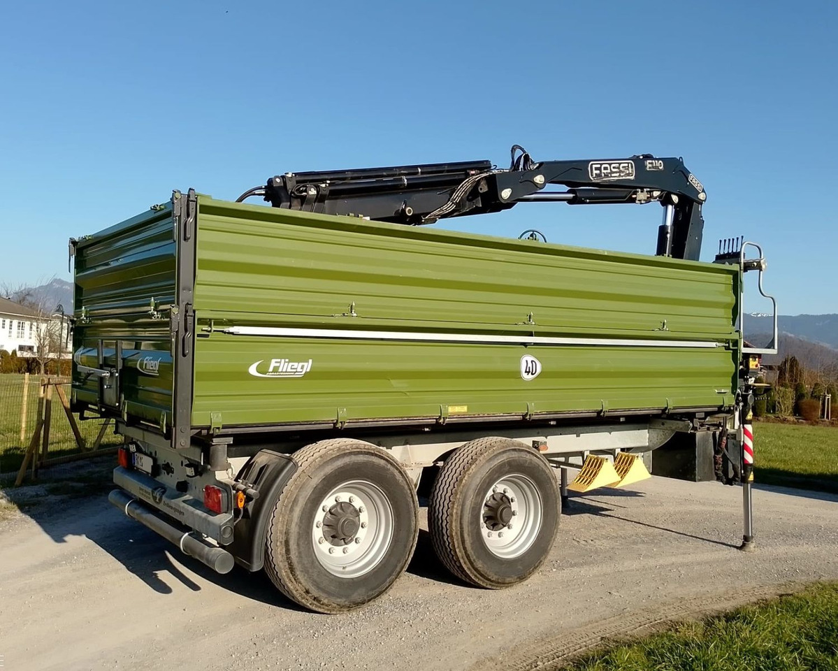 Fliegl TDK160, Agraranhänger, Fassi F110, EU Papiere - Tipper trailer: picture 3 Fliegl TDK160, Agraranhänger, Fassi F110, EU Papiere - Tipper trailer: picture 3