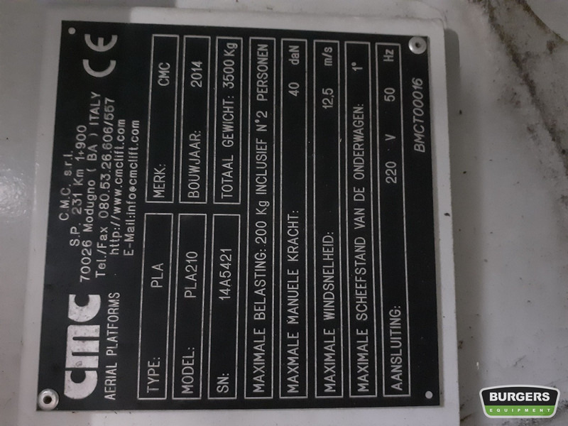 Truck mounted aerial platform CMC PLA 210 Autohoogwerker 21m: picture 19