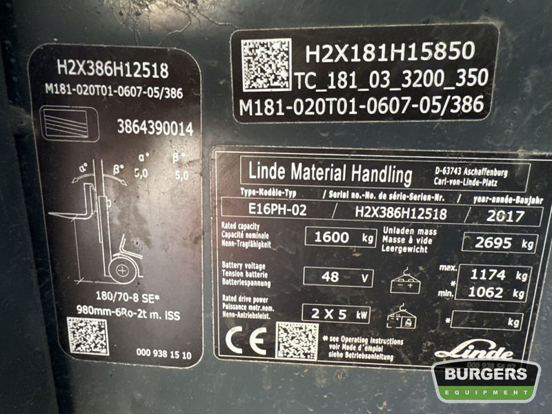 Electric forklift Linde E16PH-02: picture 7