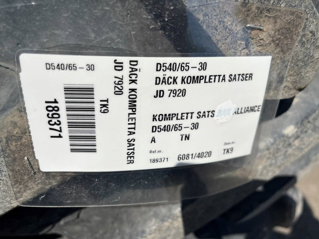 Alliance 540/65R30 till John Deere 7920 mfl - Tire for Agricultural machinery: picture 2 Alliance 540/65R30 till John Deere 7920 mfl - Tire for Agricultural machinery: picture 2
