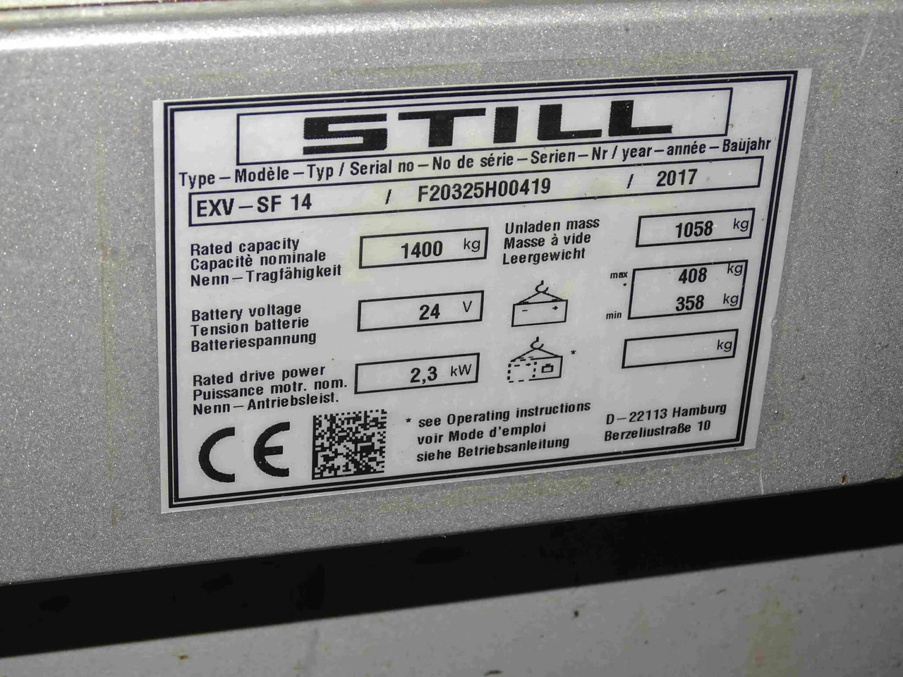 STILL EXV-SF14 - Stacker: picture 3 STILL EXV-SF14 - Stacker: picture 3