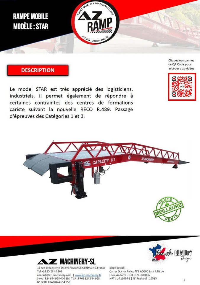 **RENTAL** Loading Ramp with with hydraulic tilting bridge - AZ RAMP - STAR- 8T. 8 ton capacity - Loading ramp: picture 3 **RENTAL** Loading Ramp with with hydraulic tilting bridge - AZ RAMP - STAR- 8T. 8 ton capacity - Loading ramp: picture 3