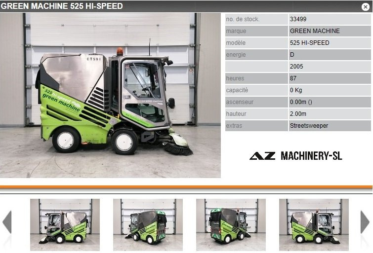 Used Street sweeper GREEN MACHINE - 525 HI-SPEED - Road sweeper: picture 1 Used Street sweeper GREEN MACHINE - 525 HI-SPEED - Road sweeper: picture 1