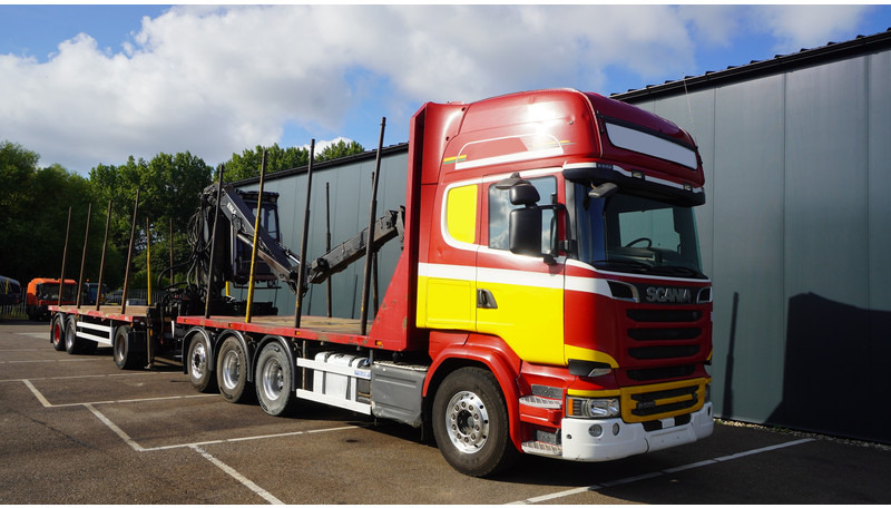 Timber truck, Crane truck Scania R 580 V8 8X4 LOGTRANSPORT COMBI WITH MTDK YEAR 2012 TRAILER KESLA 46 CRANE: picture 8
