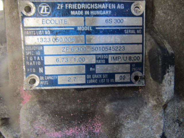 RENAULT MASCOTT 6 SPEED ZF 6S300 GEARBOX - Gearbox for Truck: picture 3 RENAULT MASCOTT 6 SPEED ZF 6S300 GEARBOX - Gearbox for Truck: picture 3