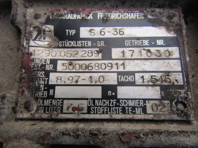 RENAULT MIDLUM ZF 6S-36 6 SPEED GEARBOX - Gearbox for Truck: picture 3 RENAULT MIDLUM ZF 6S-36 6 SPEED GEARBOX - Gearbox for Truck: picture 3