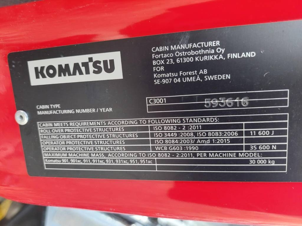 Forestry harvester Komatsu 901 XC: picture 36