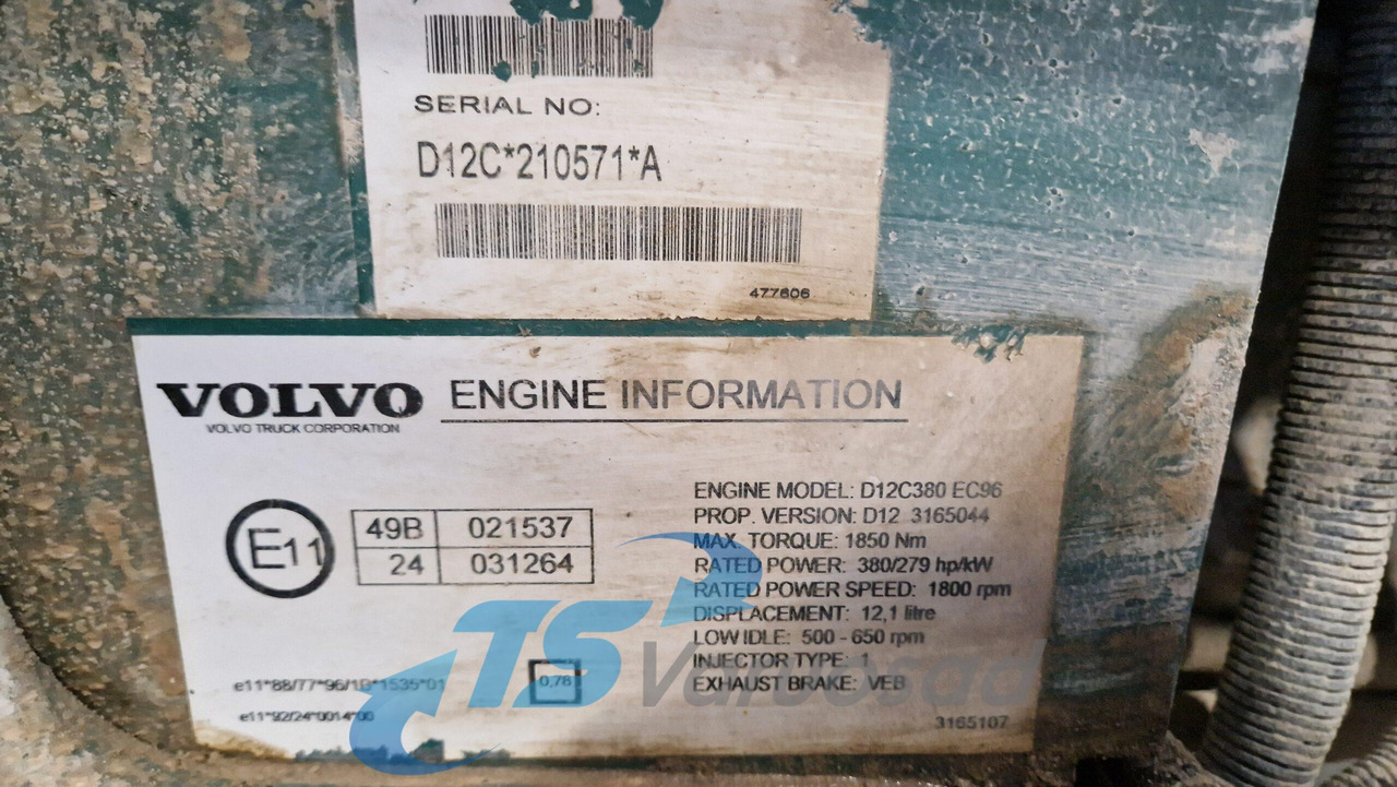 Volvo Volvo mootor D12C380 D12C380 - Engine for Truck: picture 2 Volvo Volvo mootor D12C380 D12C380 - Engine for Truck: picture 2