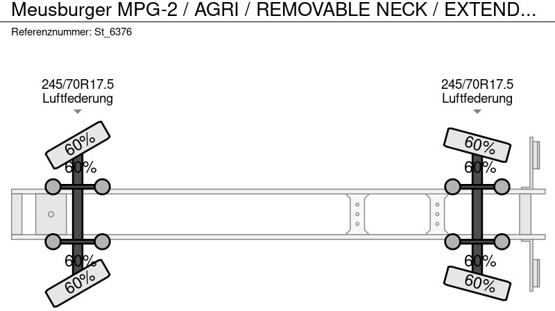 Low loader semi-trailer MEUSBURGER MPG-2 / AGRI / REMOVABLE NECK / EXTENDABLE: picture 19