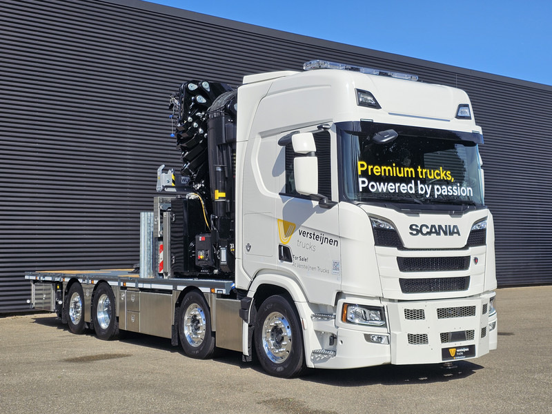 Dropside/ Flatbed truck, Crane truck Scania R590 V8 / 8X2 / HIAB 1188 + JIB + WINCH: picture 11