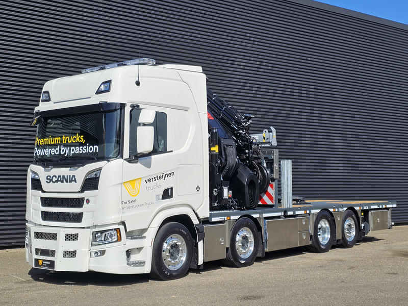 Dropside/ Flatbed truck, Crane truck Scania R590 V8 / 8X2 / HIAB 1188 + JIB + WINCH: picture 13