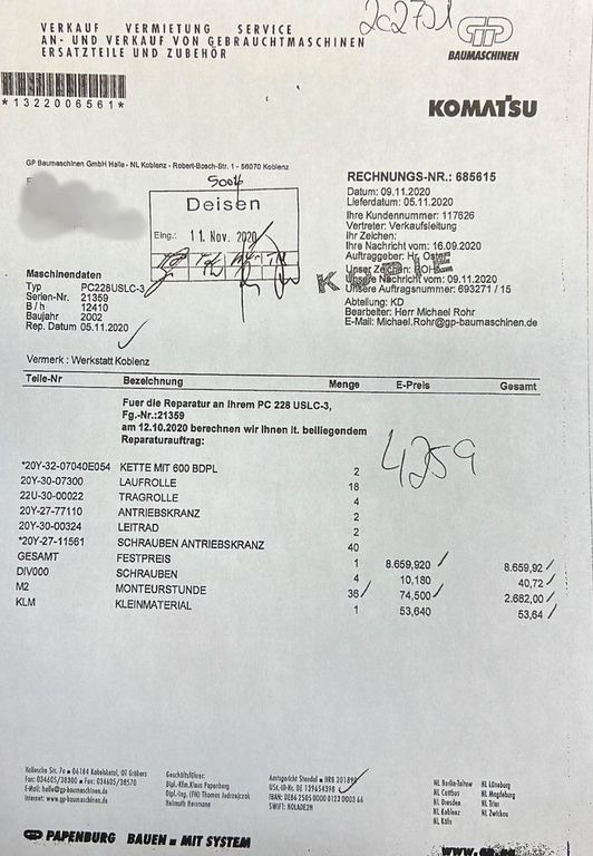 Komatsu PC228USLC 23200 Kg 107 Kw - Crawler excavator: picture 4 Komatsu PC228USLC 23200 Kg 107 Kw - Crawler excavator: picture 4