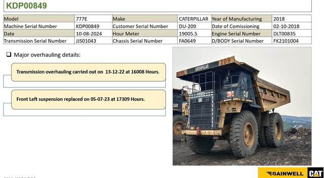 Rigid dumper/ Rock truck CAT 777E: picture 7 Rigid dumper/ Rock truck CAT 777E: picture 7