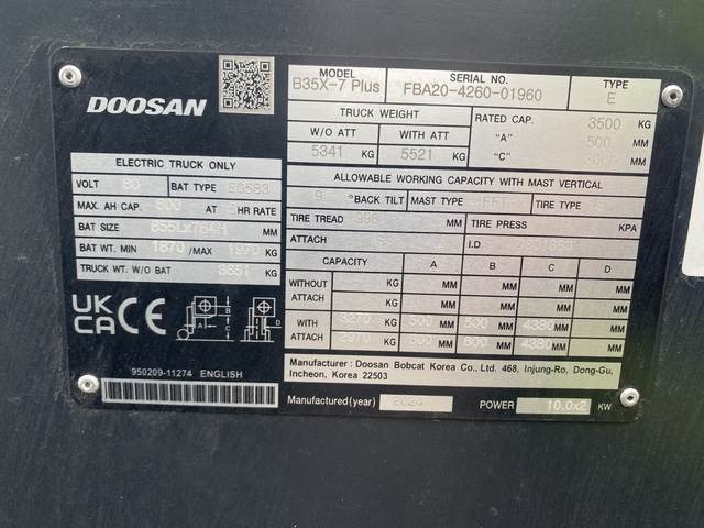 Doosan B35X-7 PLUS - Electric forklift: picture 5 Doosan B35X-7 PLUS - Electric forklift: picture 5
