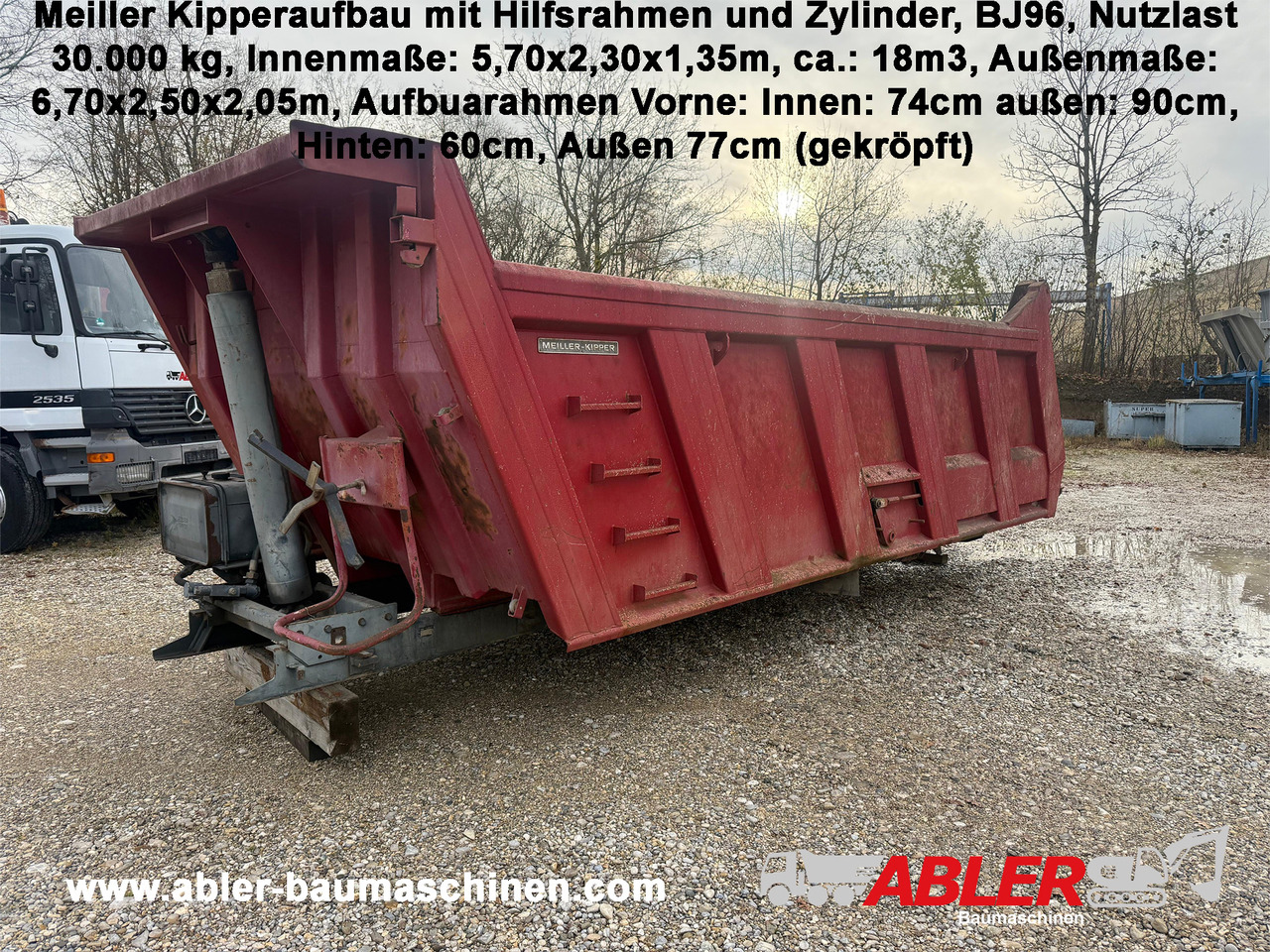 Meiller Kipperaufbau 18m3 mit Rahmen und Zylinder - Tipper body: picture 1 Meiller Kipperaufbau 18m3 mit Rahmen und Zylinder - Tipper body: picture 1