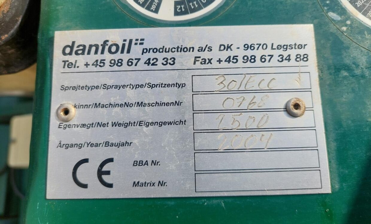 Trailed sprayer Danfoil ConCorde 3000L - 30m: picture 15
