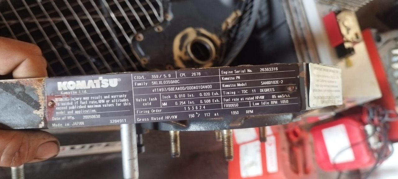 Engine for Construction machinery Komatsu SAA6D102E-2: picture 13