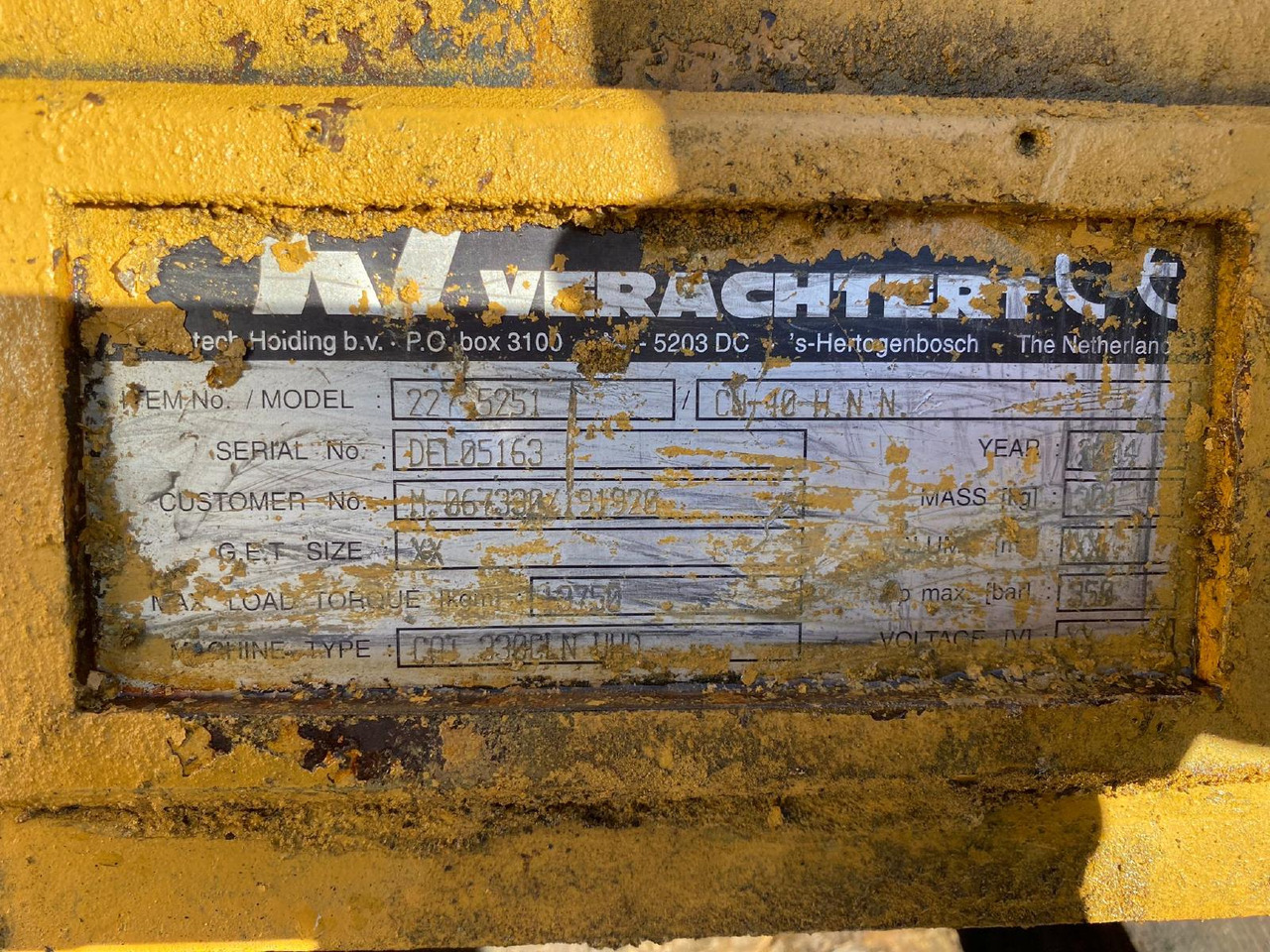 Verachtert SW 40 CAT 320/CAT 330 - Quick coupler for Construction machinery: picture 3 Verachtert SW 40 CAT 320/CAT 330 - Quick coupler for Construction machinery: picture 3