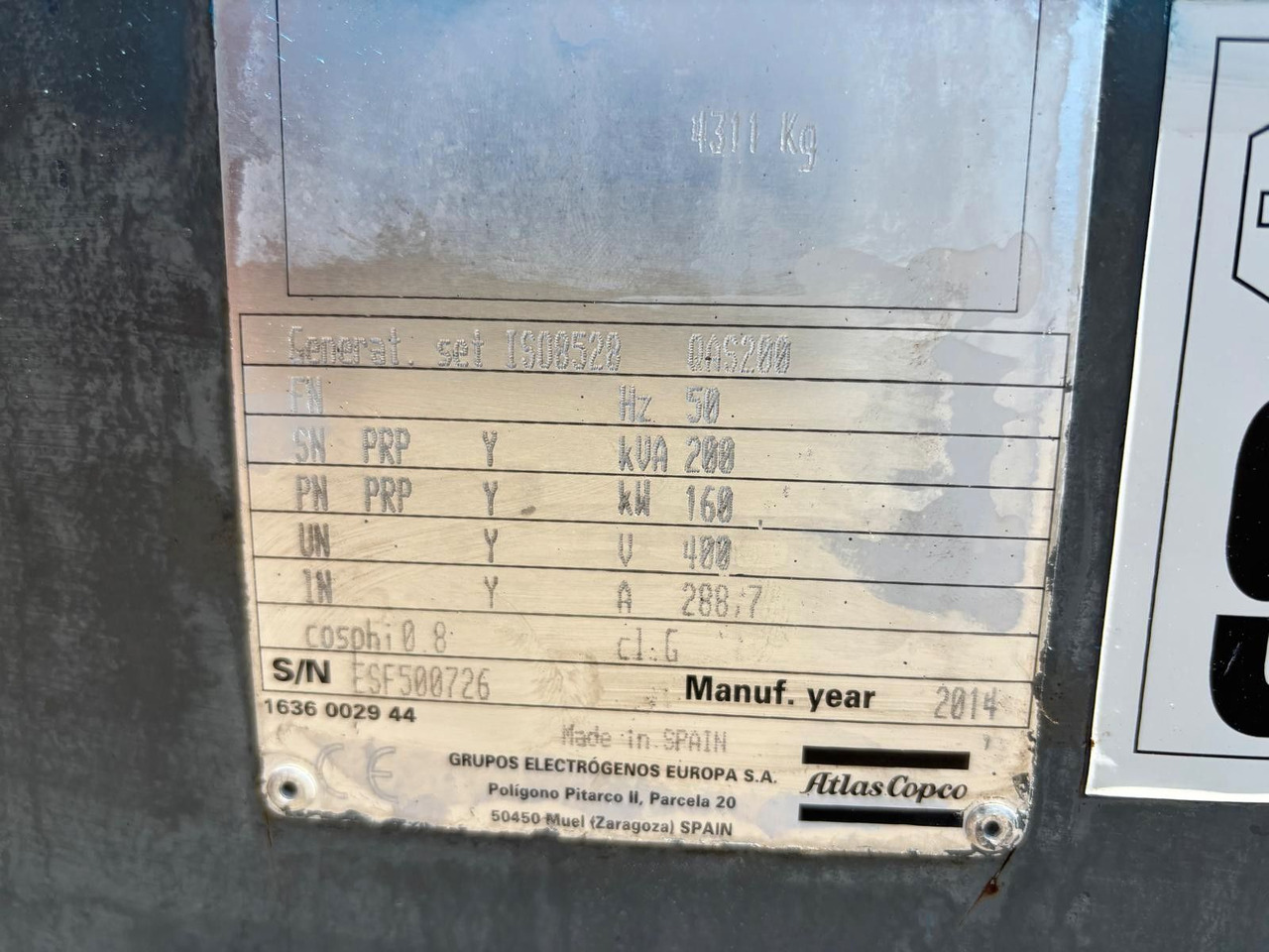 Generator set Atlas Copco Generator QAS 200kVa: picture 12