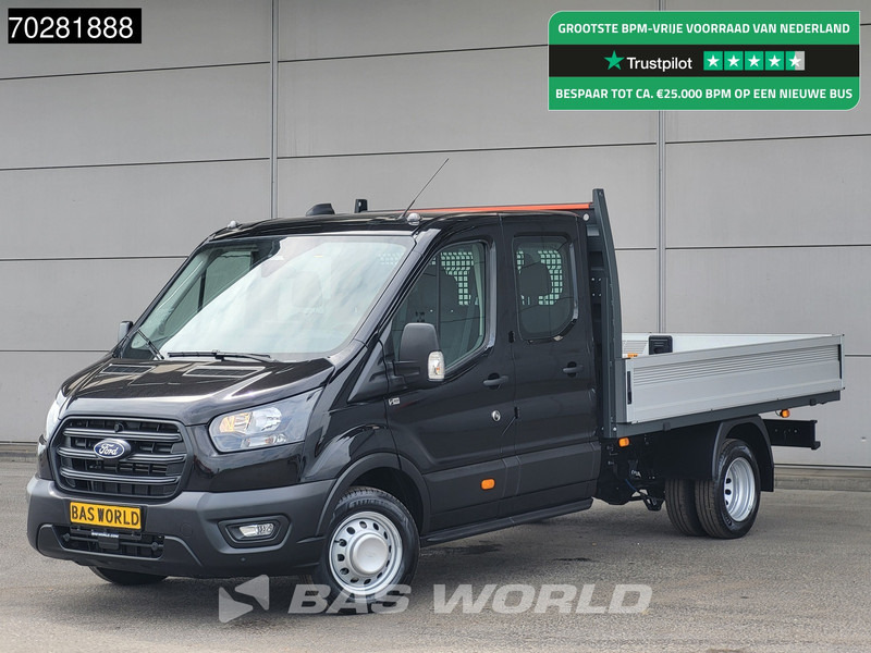 Ford Transit 170pk Automaat Dubbel Cabine 3500kg Trekhaak Open Laadbak Pritsche SYNC4 scherm CarPlay Camera Airco Trekhaak Cruise control - Flatbed van: picture 1 Ford Transit 170pk Automaat Dubbel Cabine 3500kg Trekhaak Open Laadbak Pritsche SYNC4 scherm CarPlay Camera Airco Trekhaak Cruise control - Flatbed van: picture 1