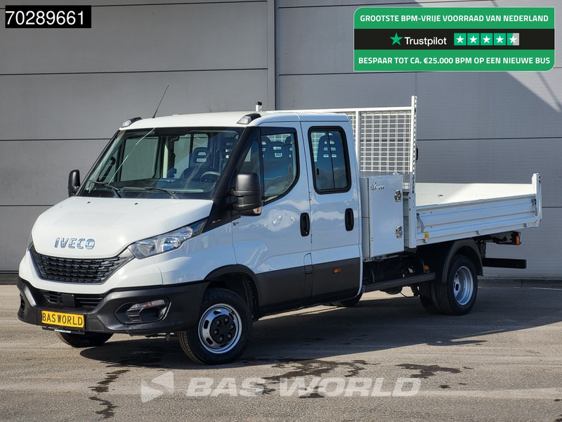 Flatbed van Iveco Daily 35C16 3.0L Open Laadbak met Kist Dubbel Cabine Dubbellucht 3,5t Trekhaak Airco Cruise Euro6 Pritsche Pickup Open Box 2m3 Airco T: picture 1