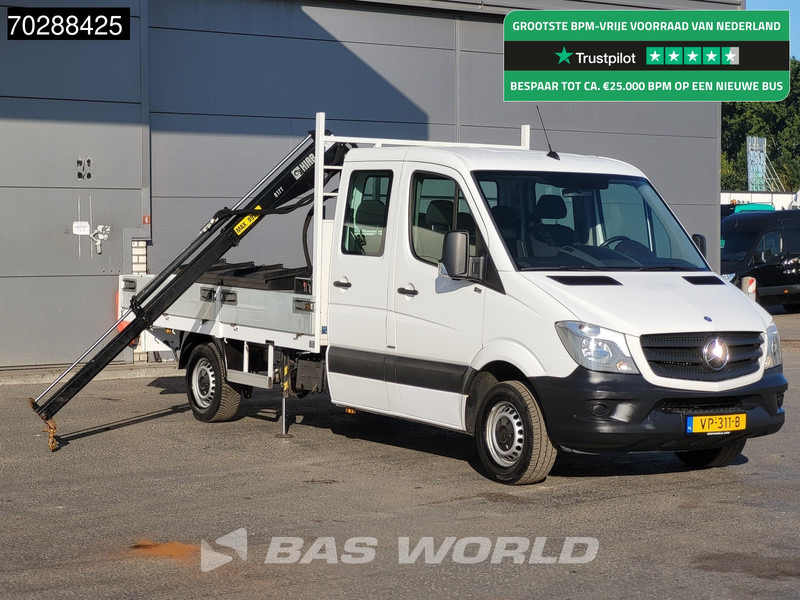 Mercedes-Benz Sprinter 310 CDI Euro6 Automaat Open laadbak Kraanwagen HIAB 017T-2 Navi Airco Euro6 Kraan Crane Kranwagen Pickup Pritsche Airco - Flatbed van: picture 1 Mercedes-Benz Sprinter 310 CDI Euro6 Automaat Open laadbak Kraanwagen HIAB 017T-2 Navi Airco Euro6 Kraan Crane Kranwagen Pickup Pritsche Airco - Flatbed van: picture 1