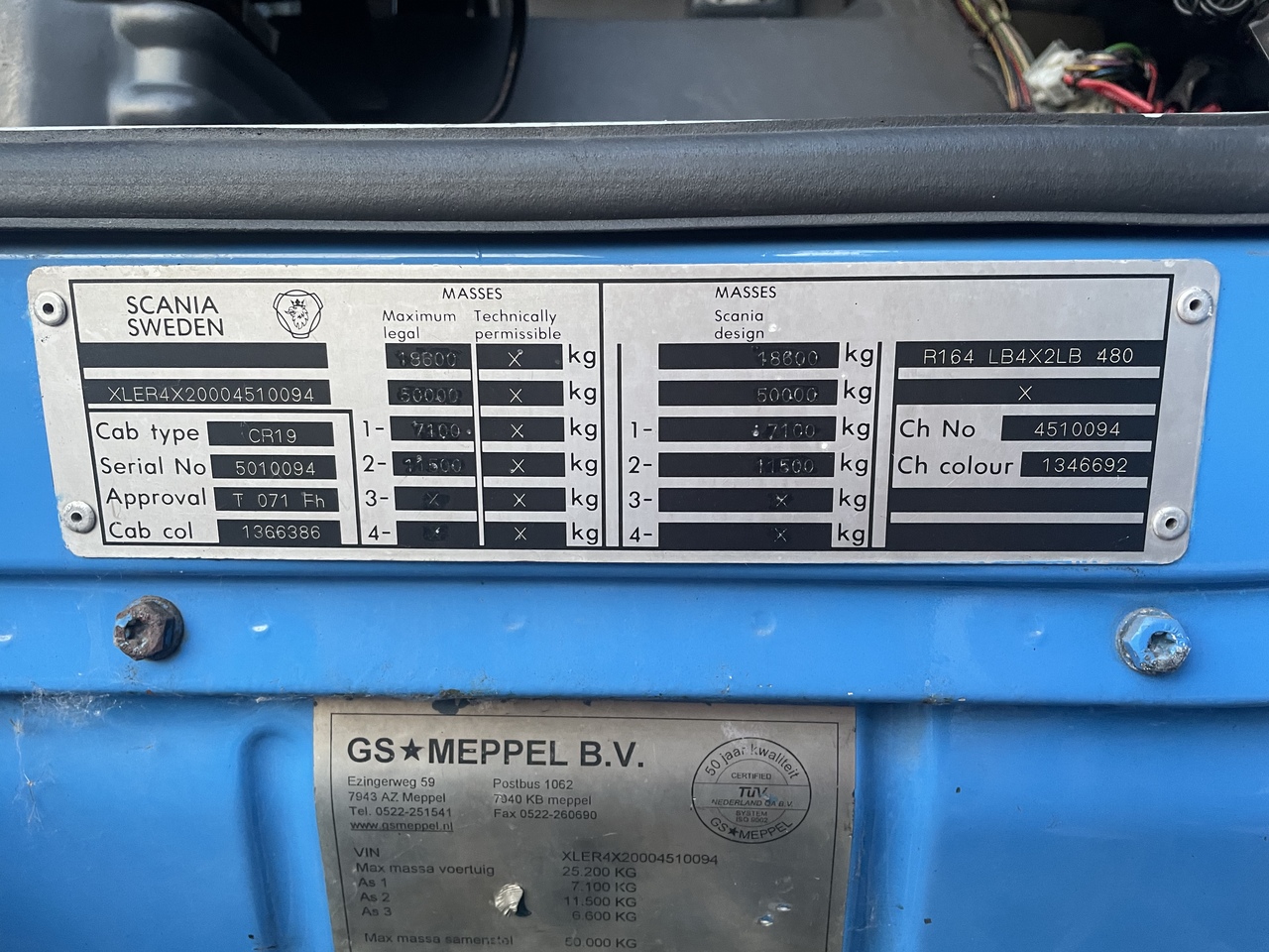 Autotransporter truck for transportation of heavy machinery SCANIA 164 480 V8 GS MEPPEL: picture 11
