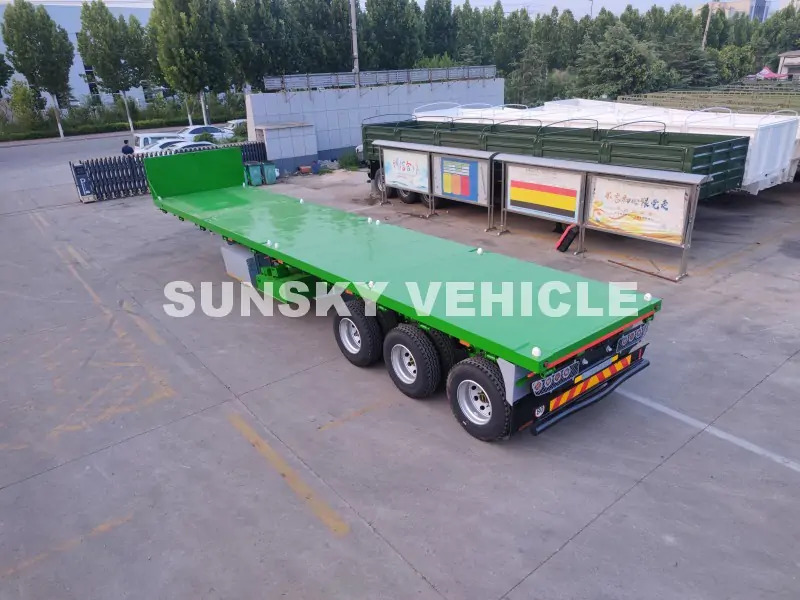 New Dropside/ Flatbed semi-trailer for transportation of bulk materials SUNSKY Flat Deck Trailer with henred type axles and suspension: picture 6