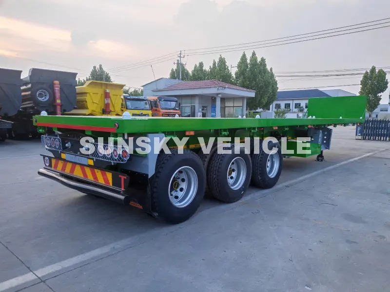 New Dropside/ Flatbed semi-trailer for transportation of bulk materials SUNSKY Flat Deck Trailer with henred type axles and suspension: picture 5