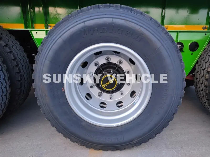 New Dropside/ Flatbed semi-trailer for transportation of bulk materials SUNSKY Flat Deck Trailer with henred type axles and suspension: picture 11