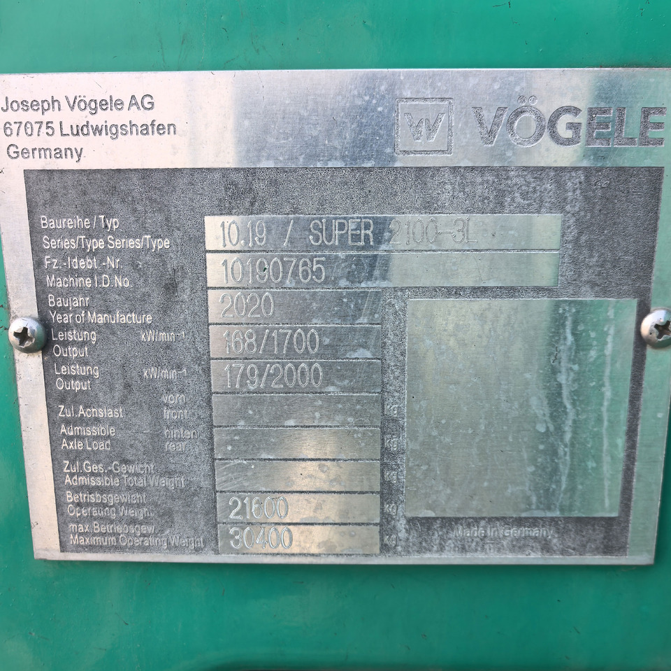 Asphalt paver VOGELE Road Construction Machines S2100-3 Second Hand Asphalt Paver With High Quality: picture 10