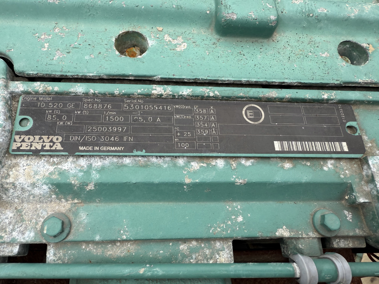 VOLVO PENTA TD520 GE - Engine for Construction machinery: picture 3 VOLVO PENTA TD520 GE - Engine for Construction machinery: picture 3