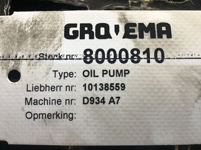 Liebherr Oil Pump - Oil pump: picture 5 Liebherr Oil Pump - Oil pump: picture 5