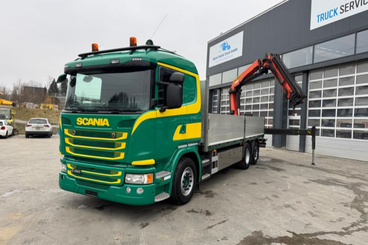 Scania G490 6x2 PK22002-4 - Crane truck, Dropside/ Flatbed truck: picture 1 Scania G490 6x2 PK22002-4 - Crane truck, Dropside/ Flatbed truck: picture 1