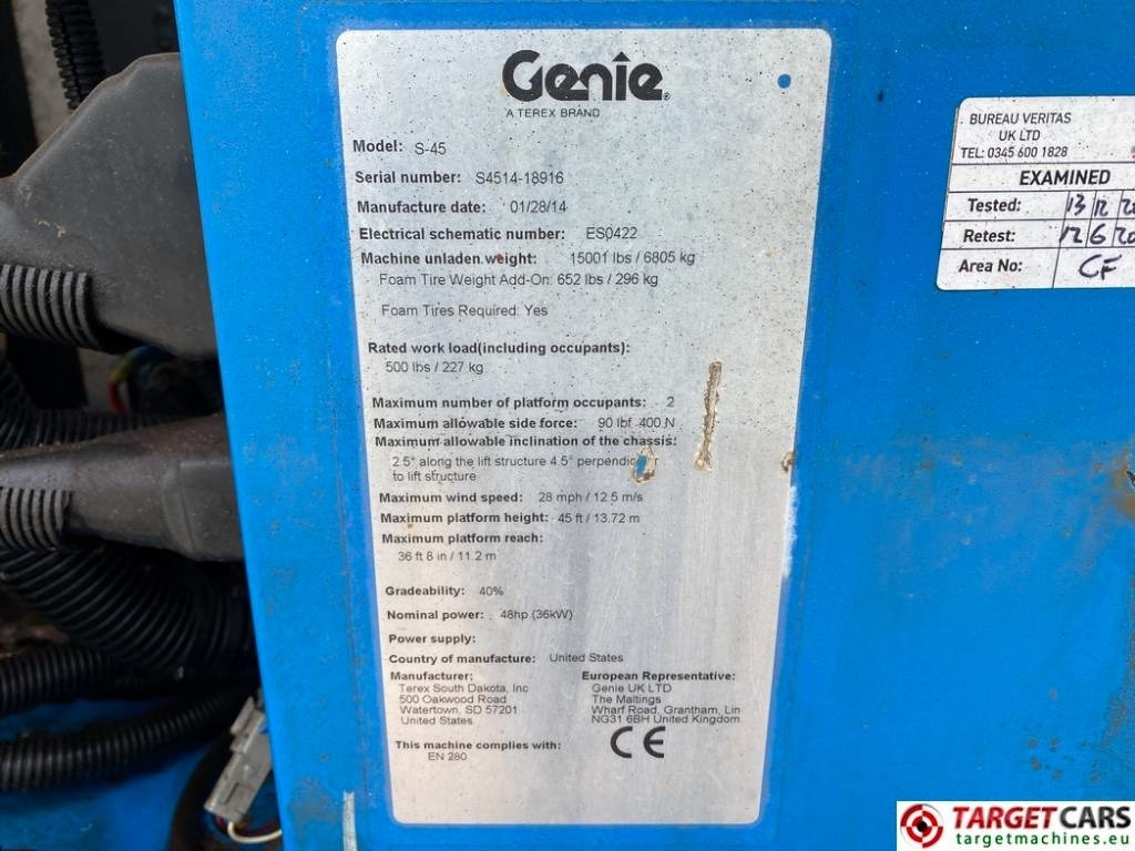 Telescopic boom Genie S-45 Telescopic 4x4 Diesel Boom Work Lift 1572cm: picture 10