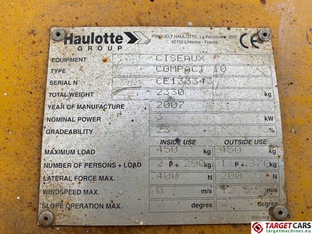 Haulotte Compact 10 Electric Scissor Work Lift 1015cm  on lease Haulotte Compact 10 Electric Scissor Work Lift 1015cm: picture 10