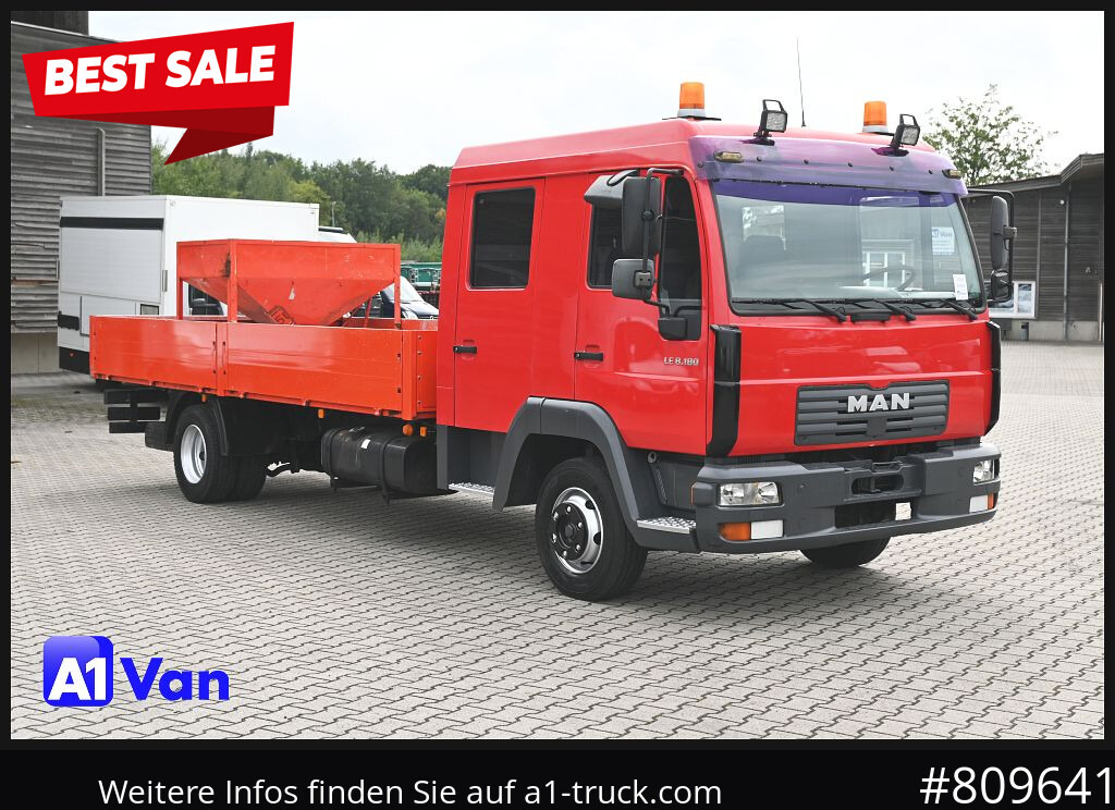 MAN MAN LE 8.180 Pritsche Doka, Automatik, AHK, 6-Sitzer - Flatbed van: picture 1 MAN MAN LE 8.180 Pritsche Doka, Automatik, AHK, 6-Sitzer - Flatbed van: picture 1