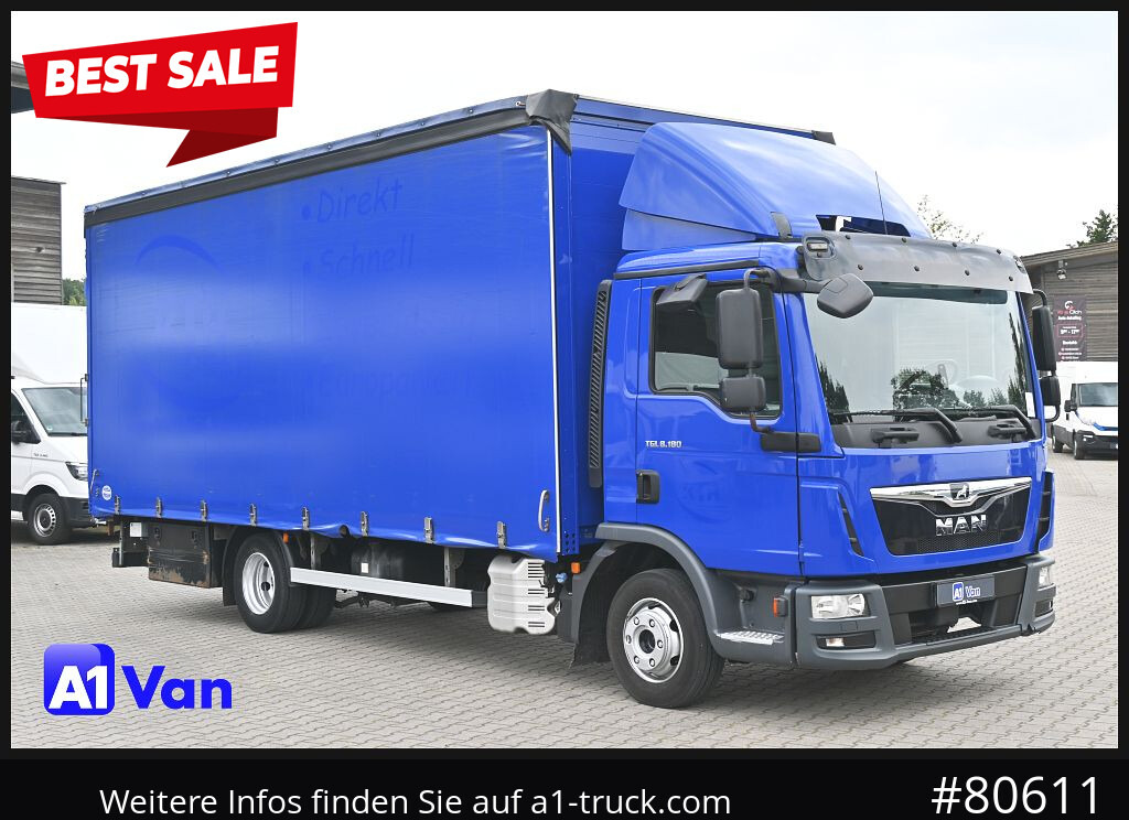 MAN TGL 8.180 4x2 Pritsche Plane, LBW, Klima - Curtain side van: picture 1 MAN TGL 8.180 4x2 Pritsche Plane, LBW, Klima - Curtain side van: picture 1