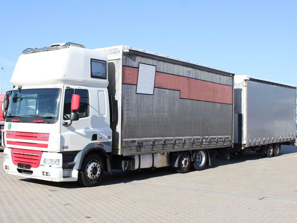 DAF CF 85.460, 6X2, INDEPENDENT AIR CONDITIONING + FLIEGL TPS 100 (2003) - Curtainsider truck: picture 1 DAF CF 85.460, 6X2, INDEPENDENT AIR CONDITIONING + FLIEGL TPS 100 (2003) - Curtainsider truck: picture 1