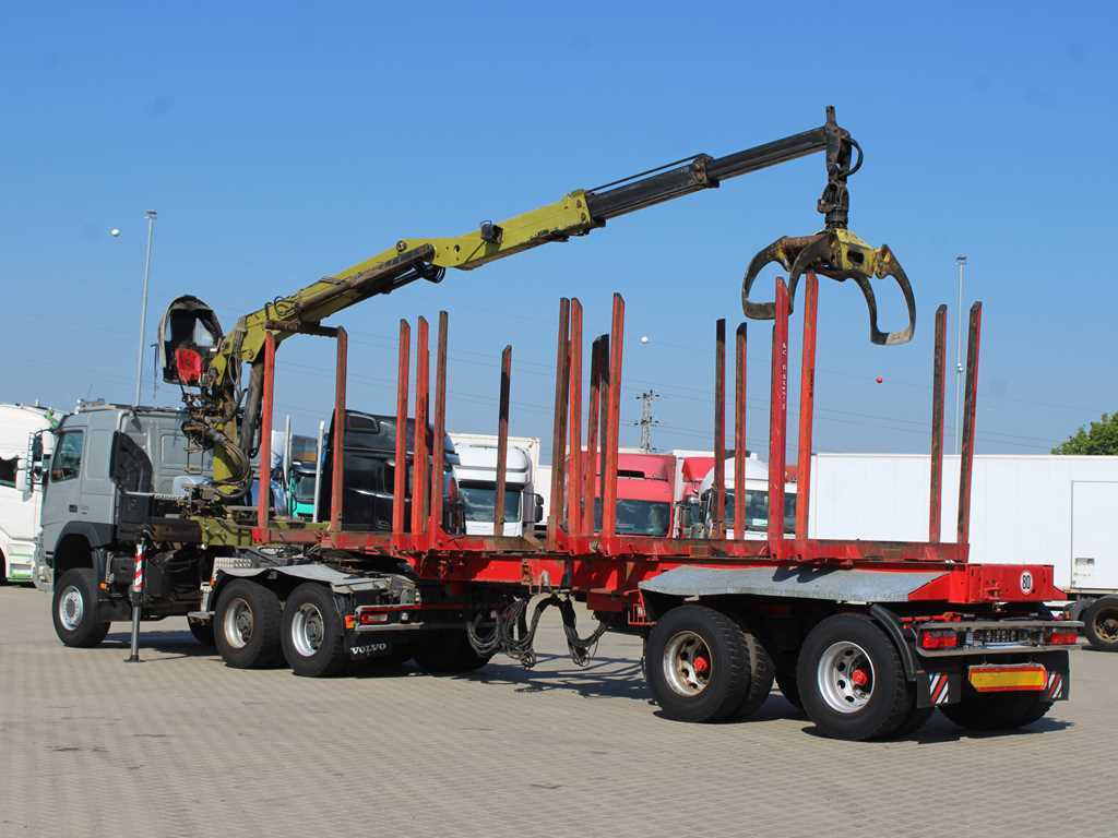 Timber truck, Crane truck Volvo FMX 500, 6X6, LOGLIFT F265Z95 + DOLL trailer (2007): picture 6