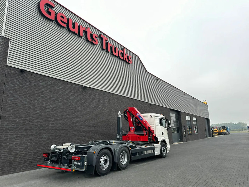 Hook lift truck, Crane truck MAN TGS 26.520 6X4H-4 BL NEW MODEL + MEILLER HAAKARMSYSTEEM + HMF 2320 K6-RCS KRAAN/KRAN/CRANE/GRUA: picture 12