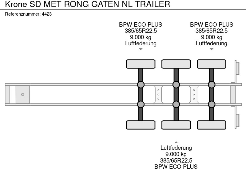 Dropside/ Flatbed semi-trailer Krone SD MET RONG GATEN NL TRAILER: picture 14